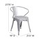 Flash Furniture Silver Metal Stack Chair with Gray Poly Resin Seat CH-31270-SIL-PL1G-GG - alternate 2